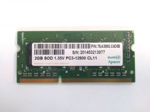Apacer 2GB SOD 1.35V PC3-12800 CL11 76.A305G.C4D0B запчасти для ноутбука