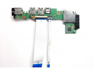 Плата кнопки включения, USB, Audio, LAN, картридера с шлейфами E251244, 60-0A3DI01000-C05, 11097363-09882, 69NA3DB10C05-01 для ноутбука Asus Eee PC 1011PX, 1005HA, 701SD